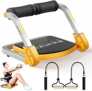 Ab Trainer/Crunch Machine, Ab Workout Equipment, 4 Adjustable Resistance, Sit Up Machine for  Workout, 350 LBS Weight Capacity, Automatic Rebound, Ab Core Machine,Fitness Equipment for Home