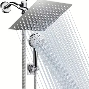 8-inch high-pressure shower with 11-inch adjustable extension arm and 5-position handheld showerhead combo, powerful low-pressure water showerhead, bathroom shower head set Modernbathroom shower head