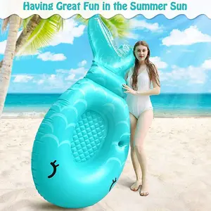 PVC inflatable mermaid floating row adult water leisure inflatable whale floating bed floating row recliner