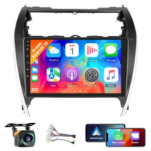 10'' Touchscreen 4+64GB Android 15 Car Stereo for Toyota Camry 2012-2014, with Wireless Carplay, Android Auto, GPS Navigation, WiFi, Bluetooth, SWC, DSP EQ, Mirror Link, Backup Camera, Audio Support, Dash Kit