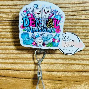 Dental Assistant White Badge Reel