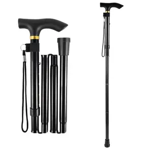 Adjustable Height Folding Cane, Portable Lightweight Walking Stick Tool for Men Women Seniors, 5-Level Adjustable Mobility Aid Equipment