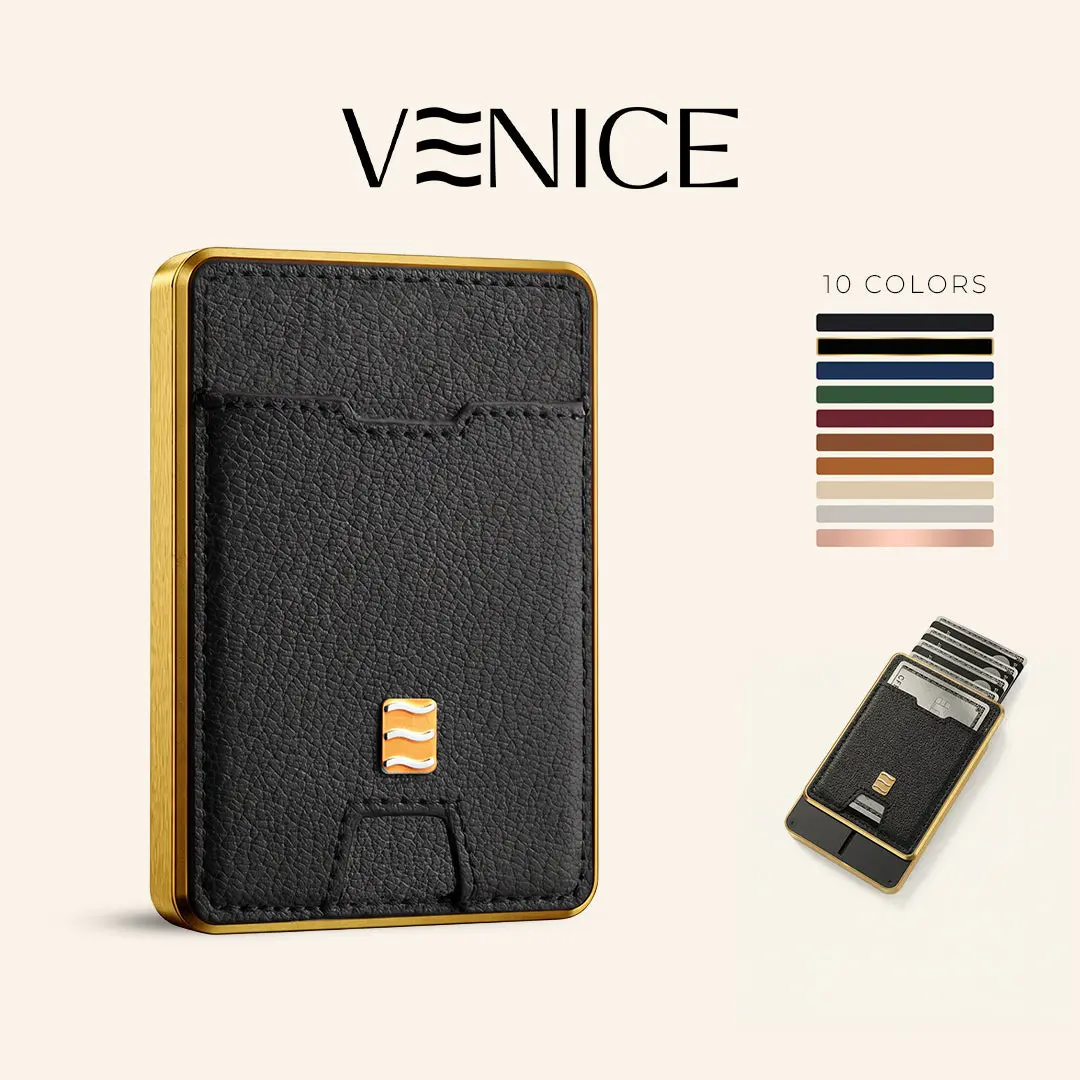 VENICE Slim Wallet RFID Wallet Unisex's Wallet Card Holder Front & Back Pocket Minimalist Wallet Leather Wallet RFID Blocking Wallet Thin Credit Card Holder Travel Wallet