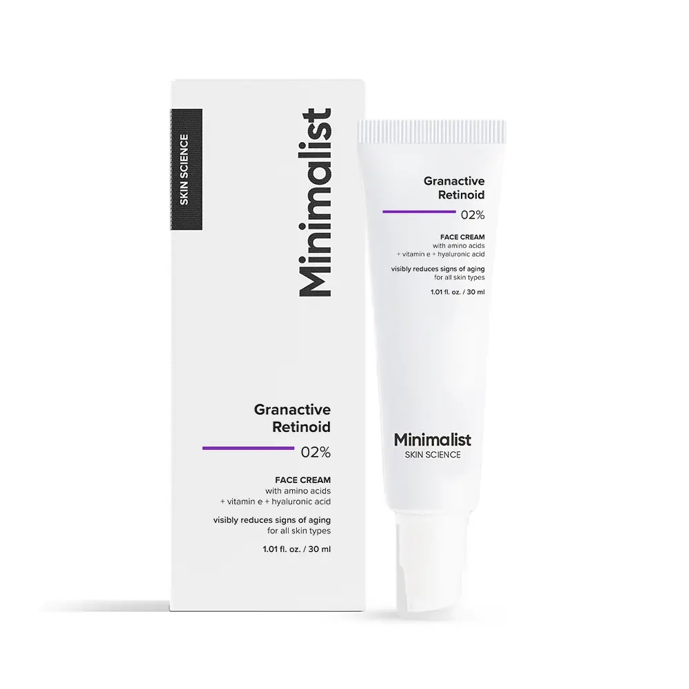 MINIMALIST 2% Granactive Retinoid Anti-Aging Night Serum, Hydrating Treatment with Hyaluronic Acid for Wrinkles & Uneven Skin Tone, Fragrance-Free for All Skin Types, 30ml, Moisturizers, Restore, Glow Up, Lysine, Soft Skin