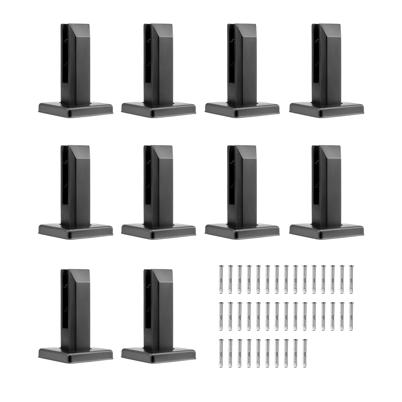 【Summerfinds】VEVOR Glass Clamp 10 PCS Square Glass Railing Bracket for 0.31 "-0.47 " Tempered Glass304 Stainless Steel Glass Mounting Clamp0.12” Thick Glass Shelf Bracket for BalconyGardenDeckStair