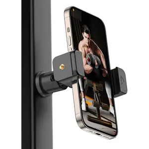 Gym  Phone Holder, 360Adjustable, Portable  Phone Holder Mount for Gym, Attaches to Metal Surfaces, Gym Accessories for Men and Women Workout, Compatible with 4-7" Smartphones