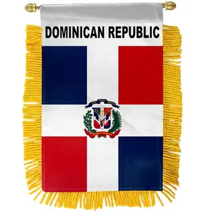 4x6 in Glass Mini Banner for Dominican Republic - Plastic Hanger-Mounted, Double-Sided Party Decorations Banners (Home & Festive Supplies)