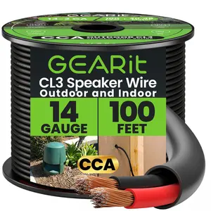 GEARit 14/2 Outdoor Speaker Wire 14 Gauge CCA - CL3 Rated for Direct Burial in Ground Extension Cable