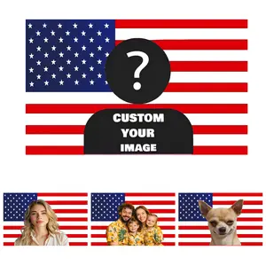 Double-sided Personalized American Flag Custom Text & Photo College Dorm Decoration Indoor Wall Banner Wall Hanging Tapestry Solid Color Decorative