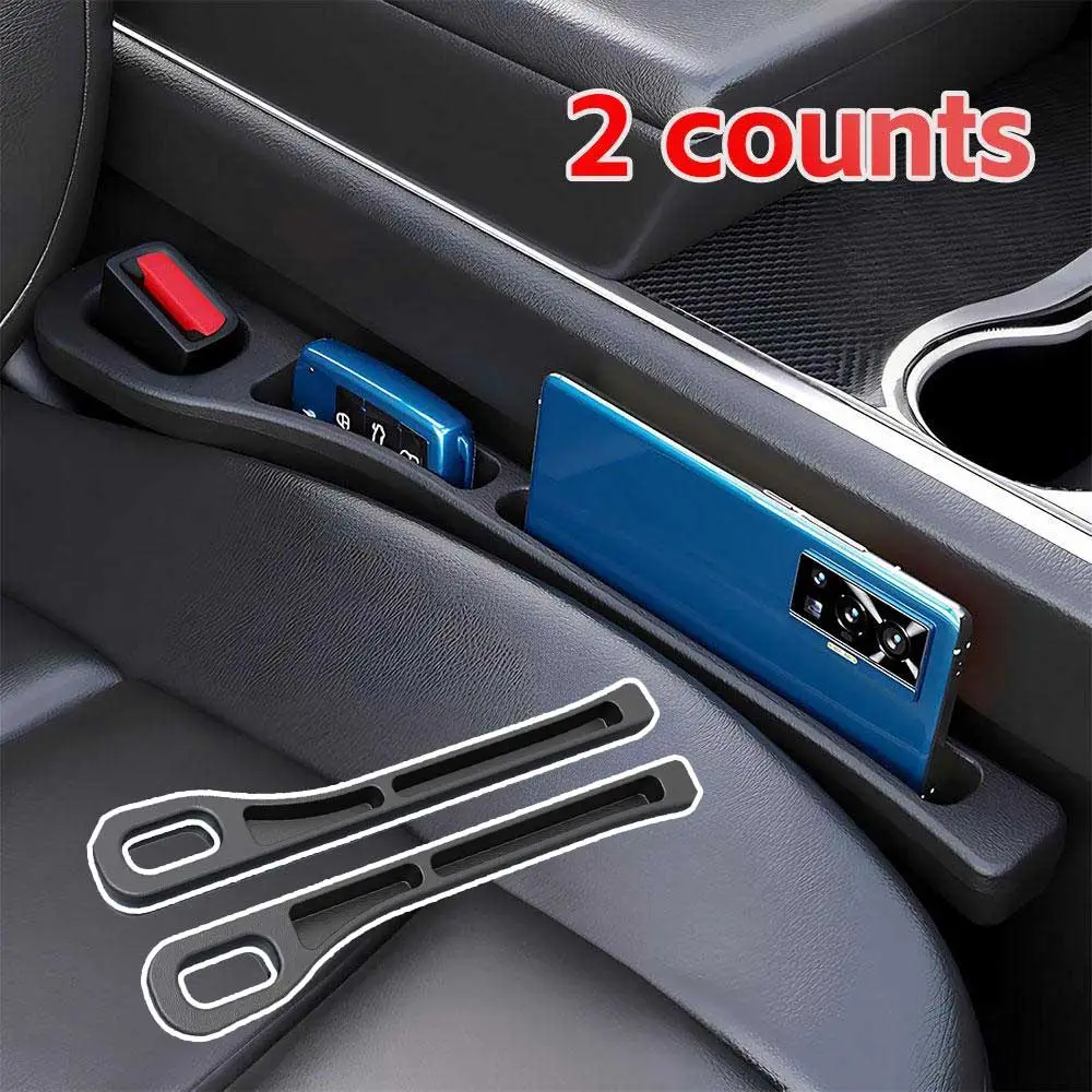 2 Pack Car Seat Gap Filler ,Soft Foam Multifunctional Seat Side Gap Filler with Organizer & Hook Function, 3in1 Gap Stopper Universal Fit Car SUV Truc