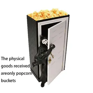 Portable Cute Creative Ghost Face Display Box, Fun Popcorn Bucket, Unique New Design, Perfect for Parties and Events