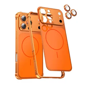 Magnetic for iPhone 17,16 15 14 13 Pro Max Case [Compatible with MagSafe] Wireless Charging Matte Frosted Slim Protective Phone Case with Camera Lens Protector, Shockproof Hard PC Cover