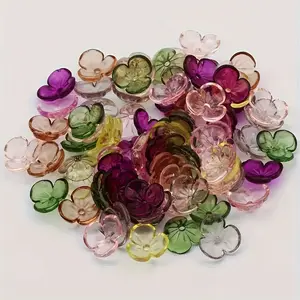 300pcs Of Mixed Multi-color Acrylic Petal Beads, Suitable For DIY Jewelry Making, Necklaces, Bracelets, Earrings, Keychains, Suitable For Daily Wear Or Gatherings, Ideal Gifts For Friends And Family, And Festival Presents