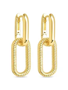 Sable CZ Chain Link Drop Stud Earrings