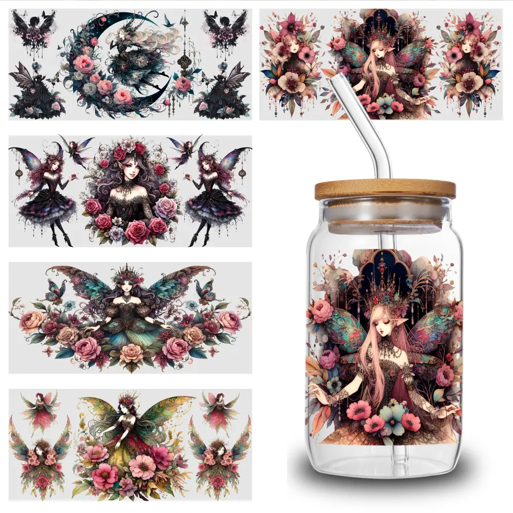 5 Sheets Fairy Floral UV DTF Stickers uv dtf cup wraps Design Transfer Sticker Decal Plastic Decoration Items Inspiring Designs Winter Landscape Canvas Posters Photography Print samantha