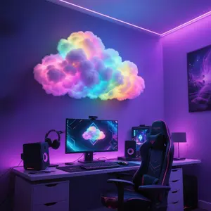 Thunder Cloud Lamp - USB-Powered RGB Music Sync Light with APP/Voice Control, DIY Hanging Decor for Bedroom Gaming Setup (Includes Remote)