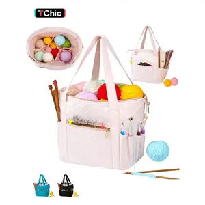 Crochet Bag Organizer, Portable Travel Case for Yarn Balls, Crochet Hooks & Knitting Needles Holder, Bag Accessories