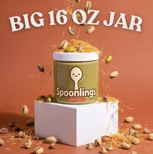 Spoonlings Viral Dubai Chocolate Pistachio & Tahini Dip - Hold the Choc, 16 oz Jar