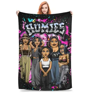 Lil Homies Cholo Chicana Cozy Blanket for Afternoon Naps Super Soft Warm Comfortable Sofa Bedroom Home Use Adds Warmth to Daily Lifestyle