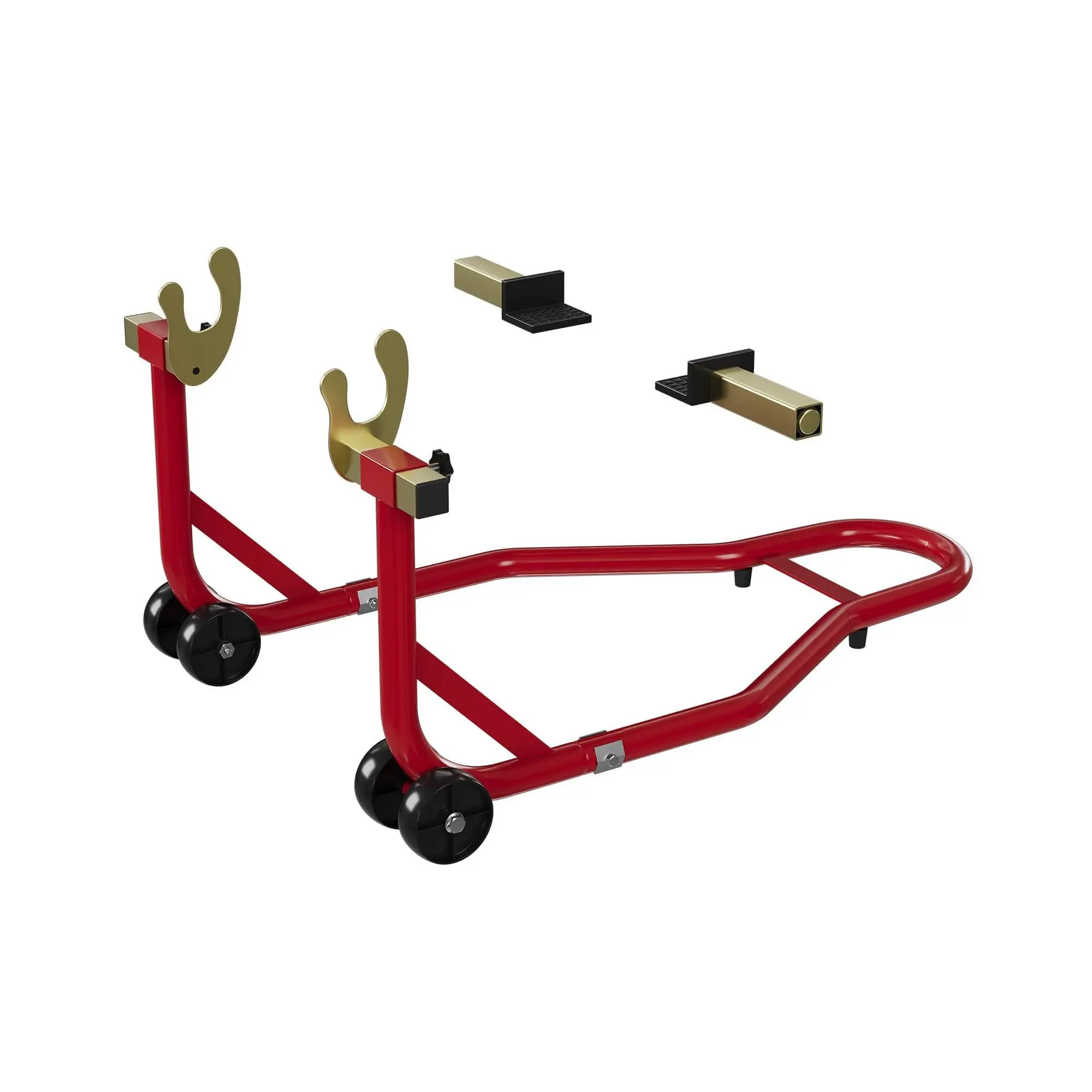 450 LBS Heavy Duty Motorcycle Paddock Stand Lift, Adjustable U&L Swingarm Spool Wheel Lift Stand, Universal Motorcycle Maintenance Repair Storage Lift for Sport Motorcycle Street Bike, Red