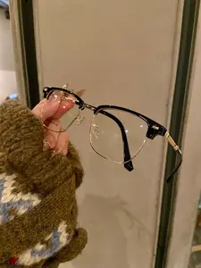 President Series Blue Light Blocking Glass Elegant Black & Gold Frame Glasses eyeglass frame with Case Stylish Eyewear for Everyday Use