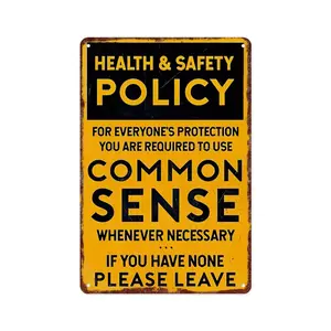 Aluminum-Based Home Sign - Metal Common Sense Policy Grunge Wall Art, 8x12in Vintage Retro Plaque for Home, Kitchen Decor, Aluminum-Based Home Signs