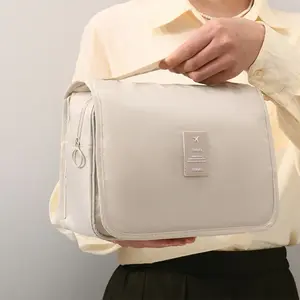 Hanging Hook Toiletry Bag Waterproof Folding Handbag Travel Makeup Cosmetic Razor Storage Organizer Case Bathroom Supplies