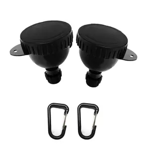 2 Pack Premium Protein Powder Containers - Portable Pre Workout and Protein Funnels for Filling Water Bottles, Shaker Bottles w/Protein Powder,with Sturdy Carabiners（50ml）