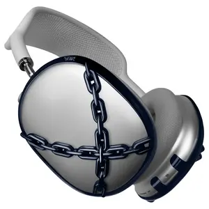 qlix Gunmetal Chain Frames for AirPods Max Durable Lightweight Protective Case with USB-C & Lightning Compatibility