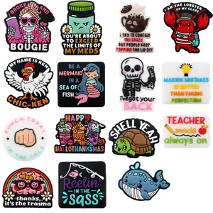 5pcs Silicone Focal Beads, Turtle, Lobster, Whale, Text Theme Suitable for DIY projects like beaded pens, necklaces, bracelets, tags, Diy Jewelry Making