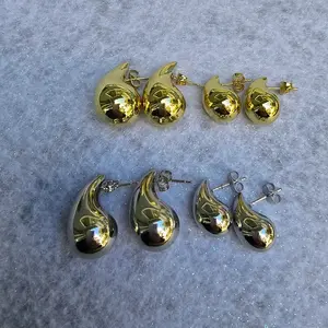 Teardrop chuncky earrings for women Trendy hoops Earings