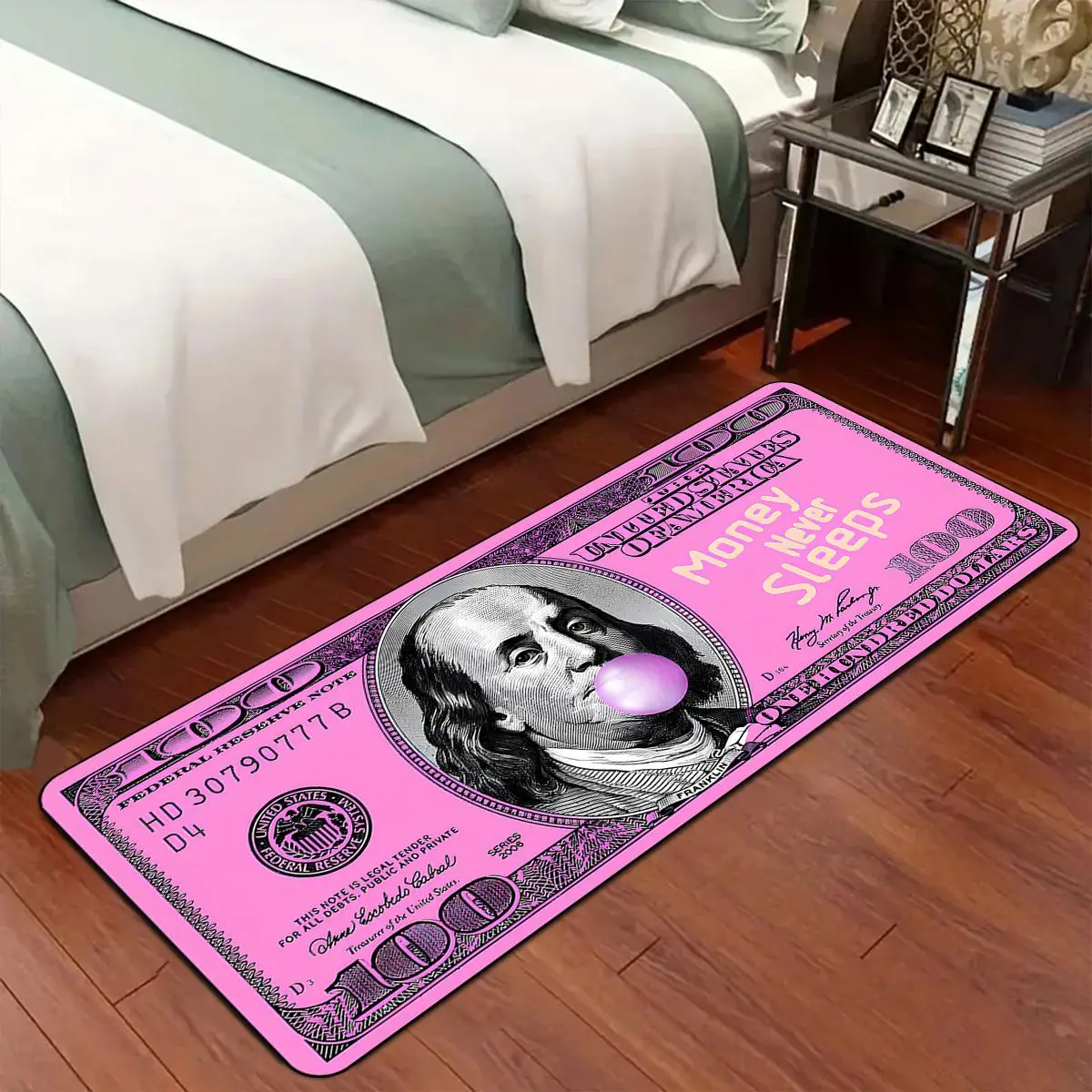 Dollar Pattern Non-slip Soft Floor Mat, 1 Count Rectangle Home Decorative Carpet, Washable Area Rug, Home Decor Rugs, Floor Runner Rug, Entryway Rug, Hallway Runner Rug for Home Living Room Bedroom Dormitory Hotel, Rectangular Soft Rug