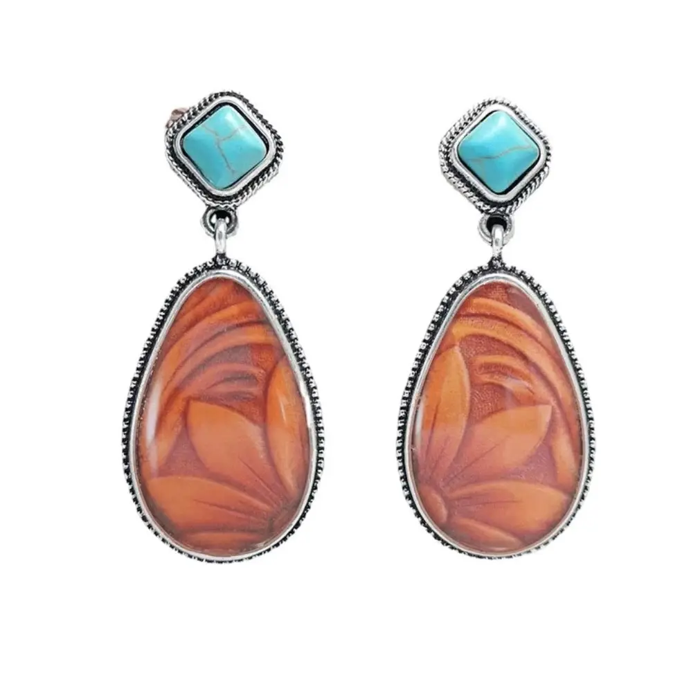 Turquoise Sunflower Earrings Turquoise Sunflower Earrings