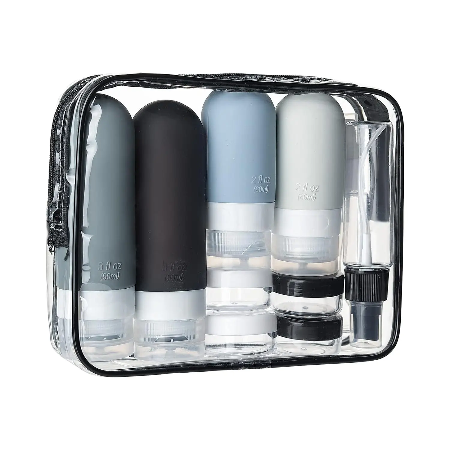 16-Piece Travel Toiletries Set, Leak-Proof Silicone Containers, Shampoo & Conditioner Bottles, Easy Squeeze, Portable, Must-Have for Travels, Travel Essentials