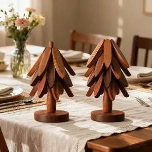 Tree-Designed Wooden Tripod Kit - Black Walnut Holder for Hot Pot & Flat Pot
