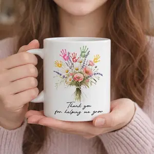 Flower Mug Gift Mother’s Day Floral Teacher Birthday Thank You Gift