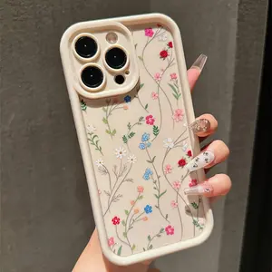 Gaozhu Antique White Color Flower TPU Anti-Fall All-Inclusive Precision Protective Case for Apple IphoneX/Xs/Xs Max/11/12/13/14/15/16/17Pro Max Plus