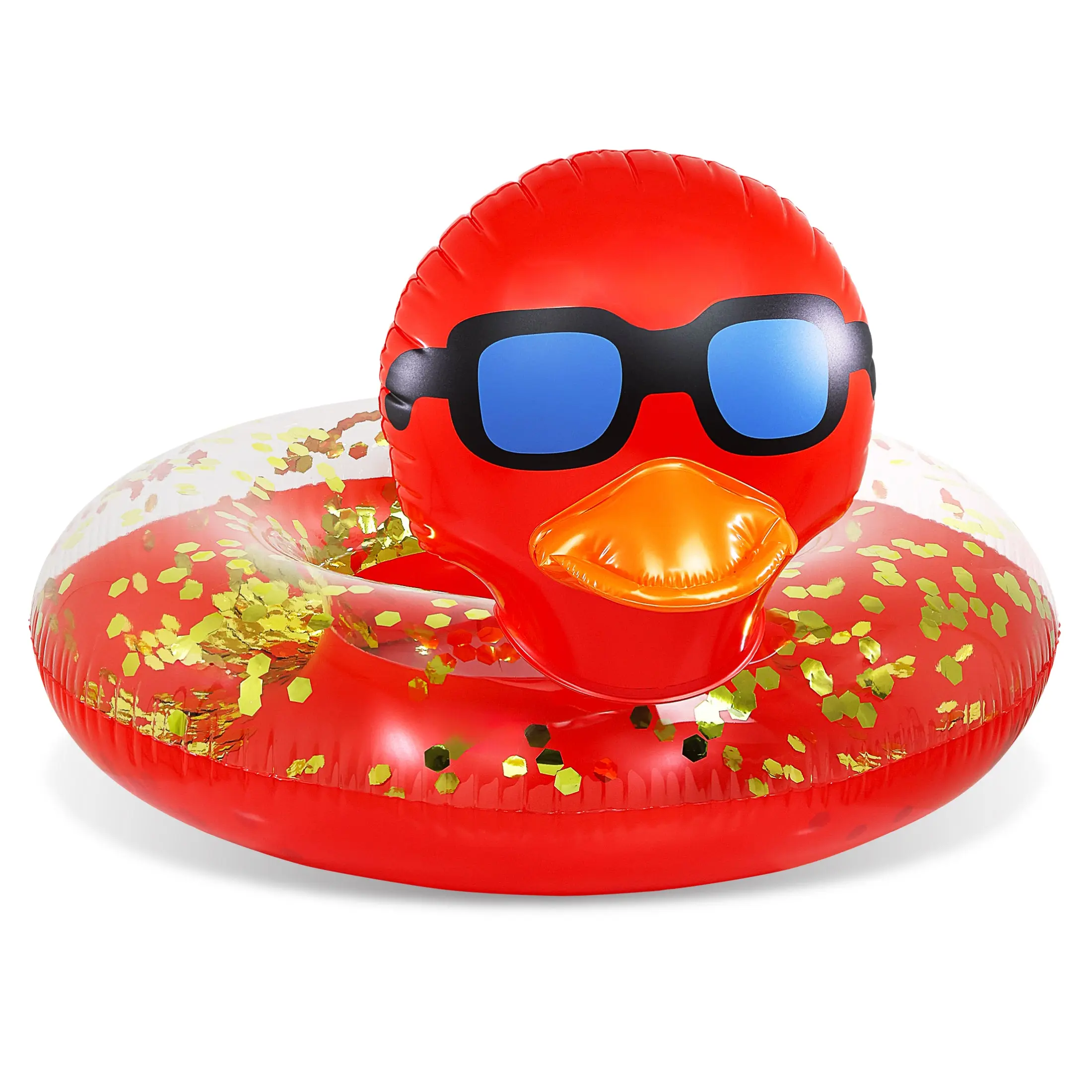 36lx36wx23h Inches PVC Vinyl Inflatable Duck Pool Float with Duck Head Design, Unisex Swim Ring Lounger for Kids & Adults (Ages 6+), Party Decoration, Includes Repair Patch for Pool Gatherings