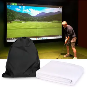 Golf Simulator  Screen: 7mm Thickened Golf  Screen for Indoor//Garage  - Ultra Clear 10ft  Screen with 32 count Grommets Holes, 5 Size Options