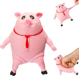 Stretchy Glue-Sand Filled Rubber Pig（large size ）, Latex Piglet Soft Decompression Doll Toy, Animal High-Elastic Stretchable Decompression, Decompression Toy for Adults（pig dad） Artificial Relaxation Stick