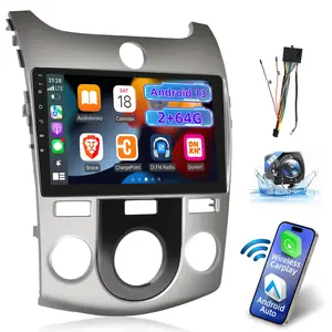 2+64G Car Radio for KIA Forte Cerato K3 2009-2012 (for Manual A/C), 9 inch Android 13 Touch Screen Stereo, Carplay/Android Auto/EQ Audio/SWC/Bluetooth