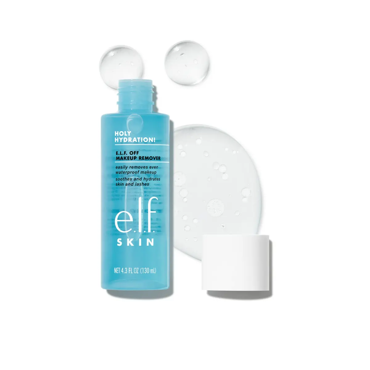 e.l.f. Holy Hydration! E.L.F. Off Makeup Remover – Makeup Remover for Eyes, Lips & Face with Hyaluronic Acid & Squalane, Gentle Makeup Remover