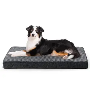 Orthopedic Dog Beds - Crate-Ready Mat for Medium Dogs, Waterproof Egg-Crate Foam with Removable Cover & Secure Non-Slip Bottom