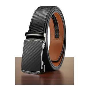 Men's Ratchet Belt 1 Pack-Click Leather Belt Adjustable for Men Gift Cut for Perfect Fit