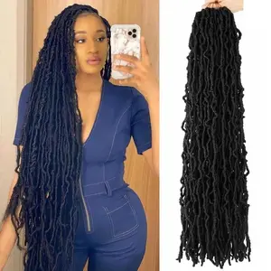 7 Packs Faux Locs Crochet Hair 30 Inch Soft Locs for Distressed Locs Butterfly Locs Crochet Hair for Women (30 Inch(Pack of 7), 1B)