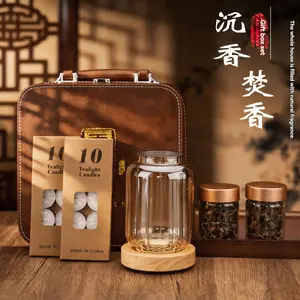 Agarwood Aromatherapy Gift Set — Preserved Flower Shaped Diffuser and Home Aromatherapy Diffuser, Premium Full Oil Agarwood,