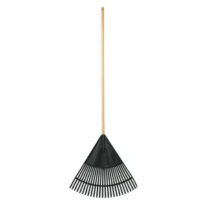 24-inch Wood and Poly Leaf Rake with Versatile Design and Versatile Use