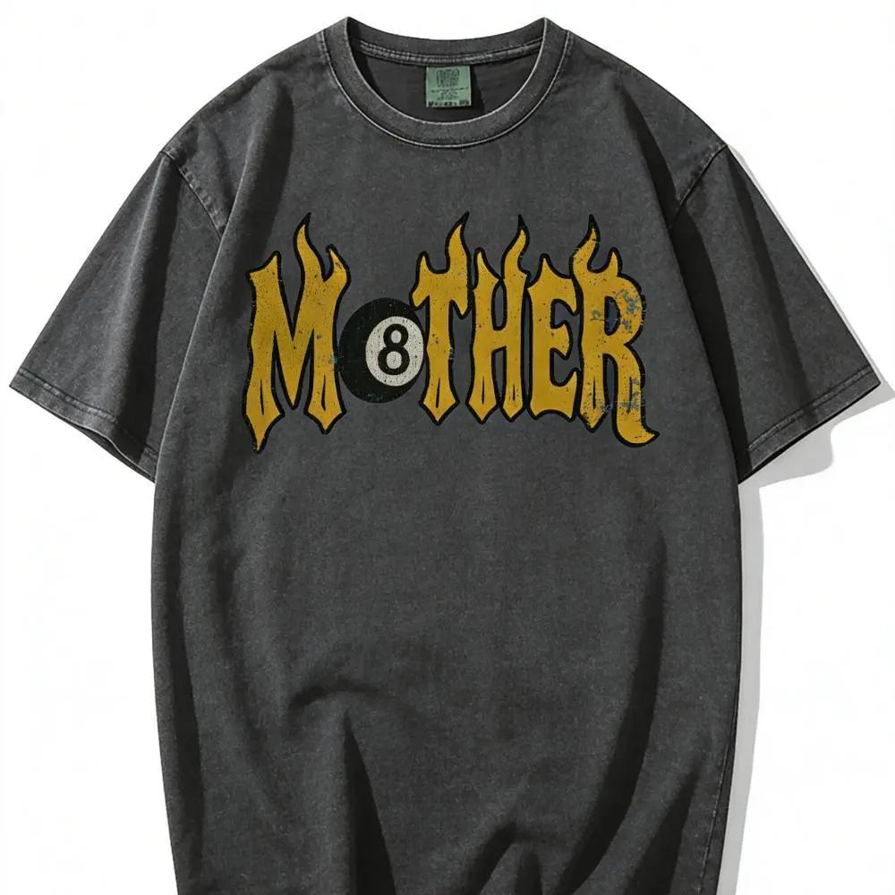 Women's Vintage 8-Ball Flames Graphic T-Shirt - Soft Cotton, Drop Shoulders, Loose 90s-Themed Graphic Style Top, Edgy Grunge Casual Short-Sleeve Streetwear, Hang Dry Apparel, New Year Gift for Ladies, Affordable Fashion