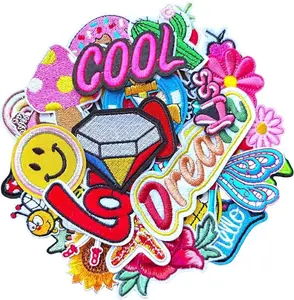 Assorted Styles Cute Small Patches Sewing on/Iron on Embroidered Patches Kids Patches Clothes Dress Hat Pants Shoes Curtain Sewing Decorating DIY Craft Embarrassment Applique Patches