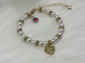 Customized Pearl bracelet with Name tag and birthstone